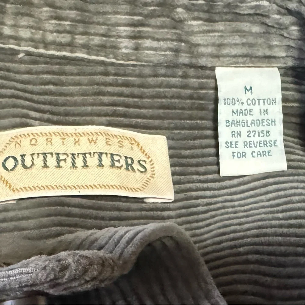 Vintage Northwest Outfitters Olive Wide Wale Corduroy Shirt Jacket Shacket XL